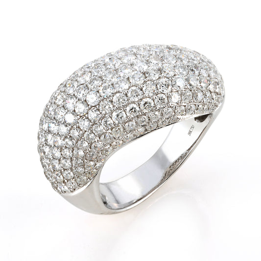 Asymmetrical Cluster Ring in 18K White Gold