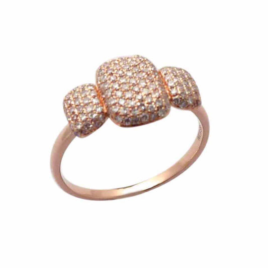 Three Tier Diamond Ring In 14K Gold