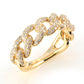 Diamond Cuban Link Ring in 14K Yellow Gold