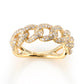 Diamond Cuban Link Ring in 14K Yellow Gold