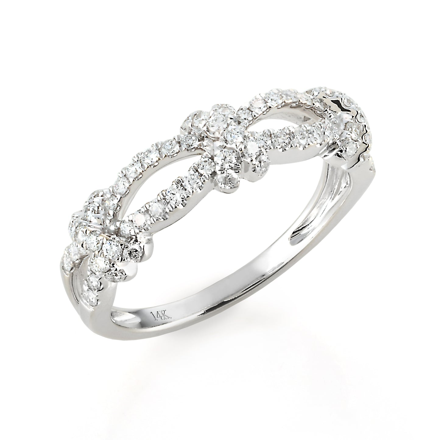 Flower Diamond Ring in 14K White Gold