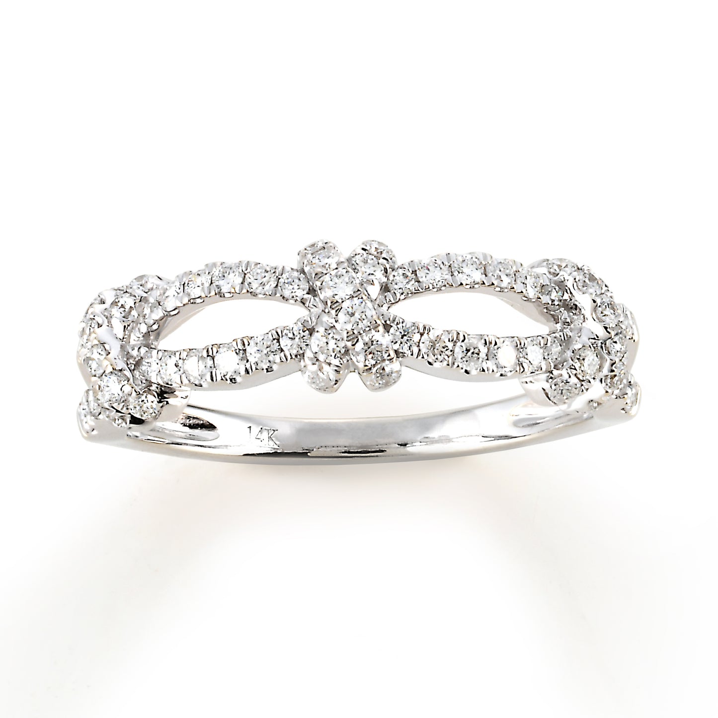 Flower Diamond Ring in 14K White Gold