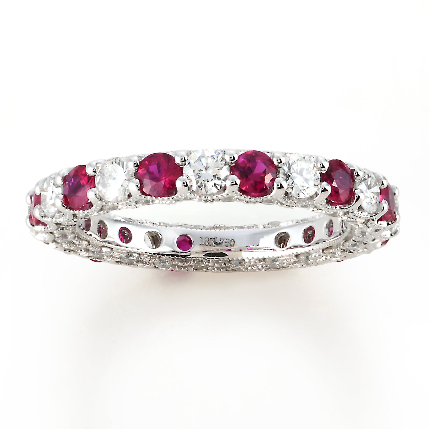 Ruby and Diamond Ring in 18K White Gold